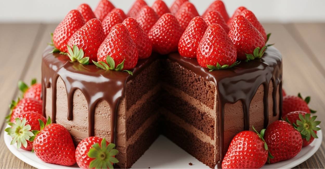Bolo de Chocolate com Morango: A União Perfeita para Surpreender 1 Bolo de Chocolate com Morango