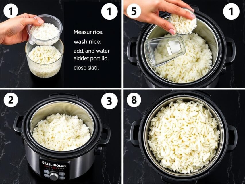 Processo de preparo de arroz na Panela de Arroz Electrolux passo a passo Processo de preparo de arroz na Panela de Arroz Electrolux passo a passo