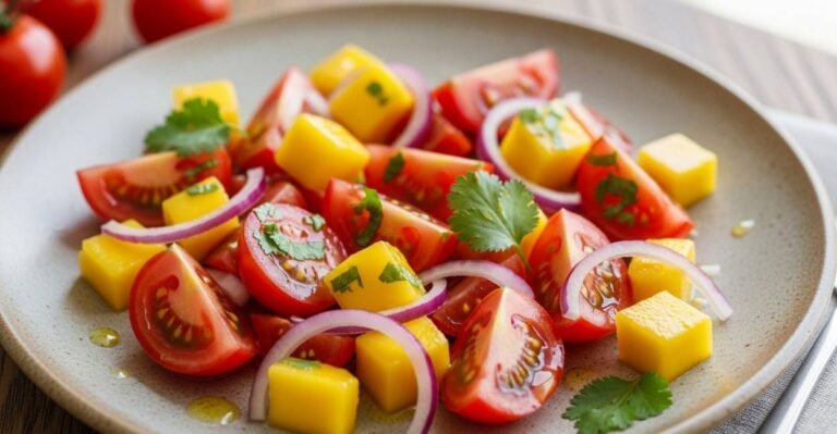 Salada de Tomate com Manga: O Toque Tropical que Vai Surpreender! 1 Salada de Tomate com Manga