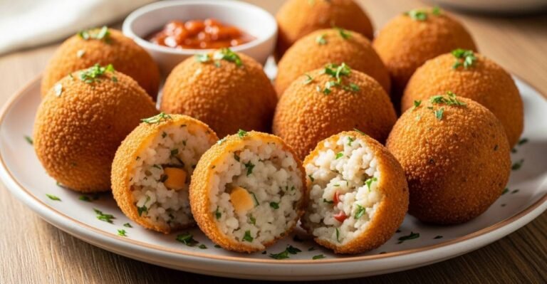 Bolinho de Arroz Crocante: Aproveite o Arroz do Dia Seguinte! 1 bolinho de arroz