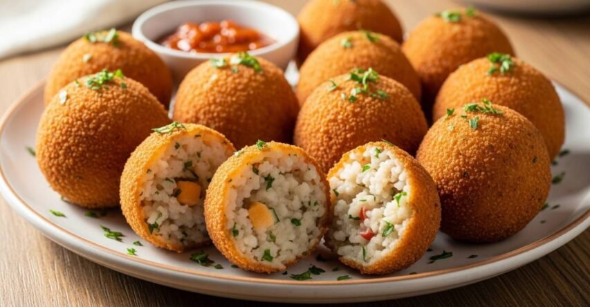 Bolinho de Arroz Crocante: Aproveite o Arroz do Dia Seguinte! 2 bolinho de arroz