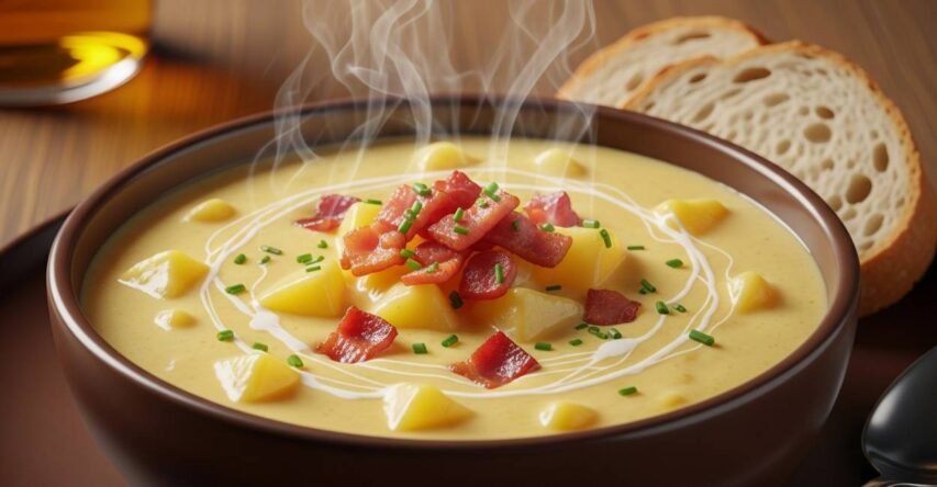 Caldo de Batata com Bacon: Sabor e Conforto em Uma Só Colher 2 caldo de batata e bacon