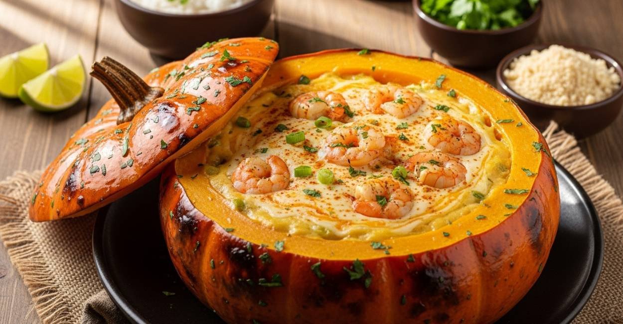 Camarão na Moranga Cremoso: Sabor que Encanta 1 Camarão na Moranga