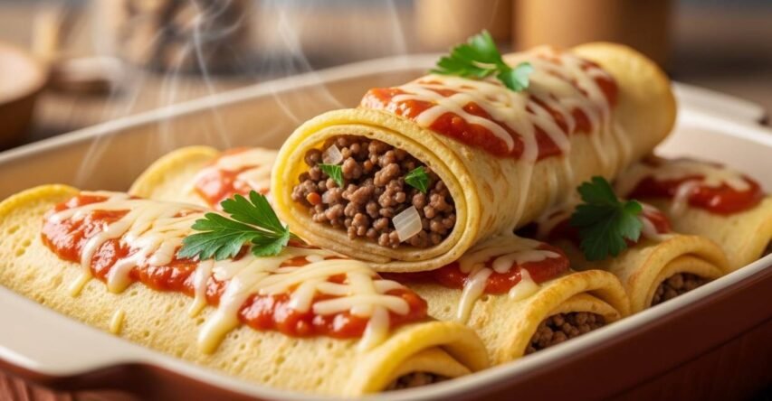 Panqueca de Carne com Molho de Tomate Caseiro: Sabor de Casa 2 panqueca de carne