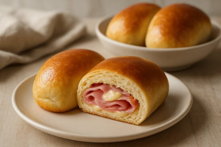 Delícia na Mesa: Salgado Assado de Presunto e Queijo