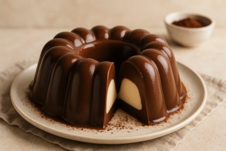Deliciosa Gelatina de Chocolate Recheada
