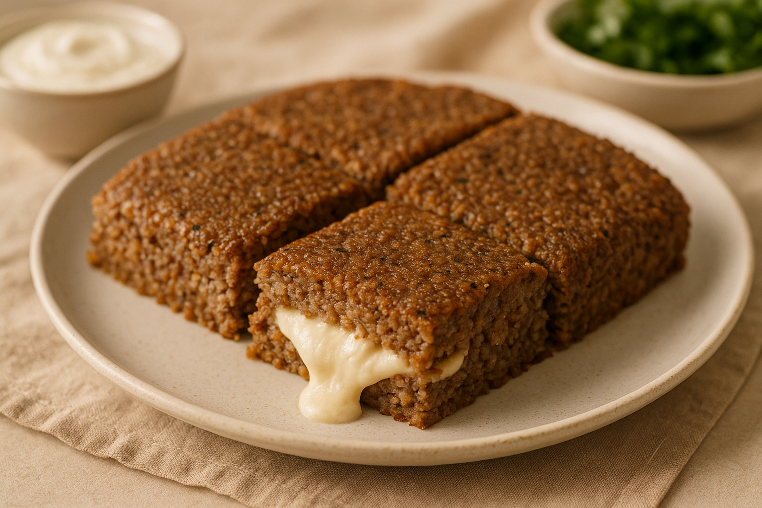 Delicioso Quibe de Forno Recheado com Requeijão