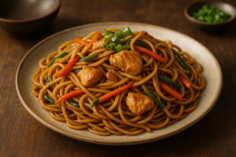 Delicioso Yakisoba de Frango: Uma Viagem ao Sabor Oriental