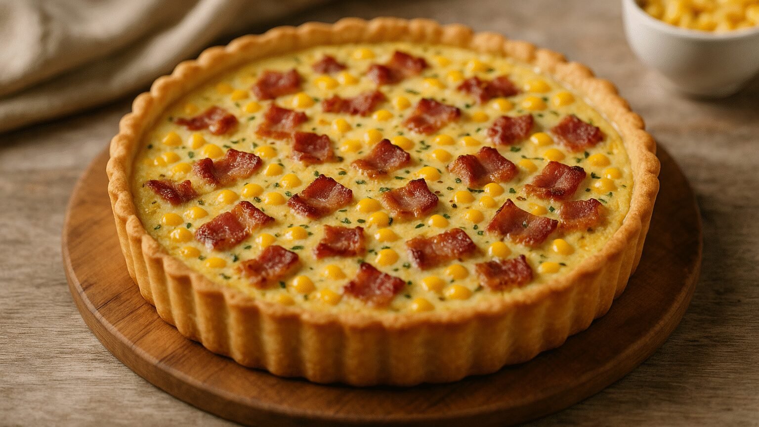 Quiche de bacon e milho: sabor e praticidade na cozinha