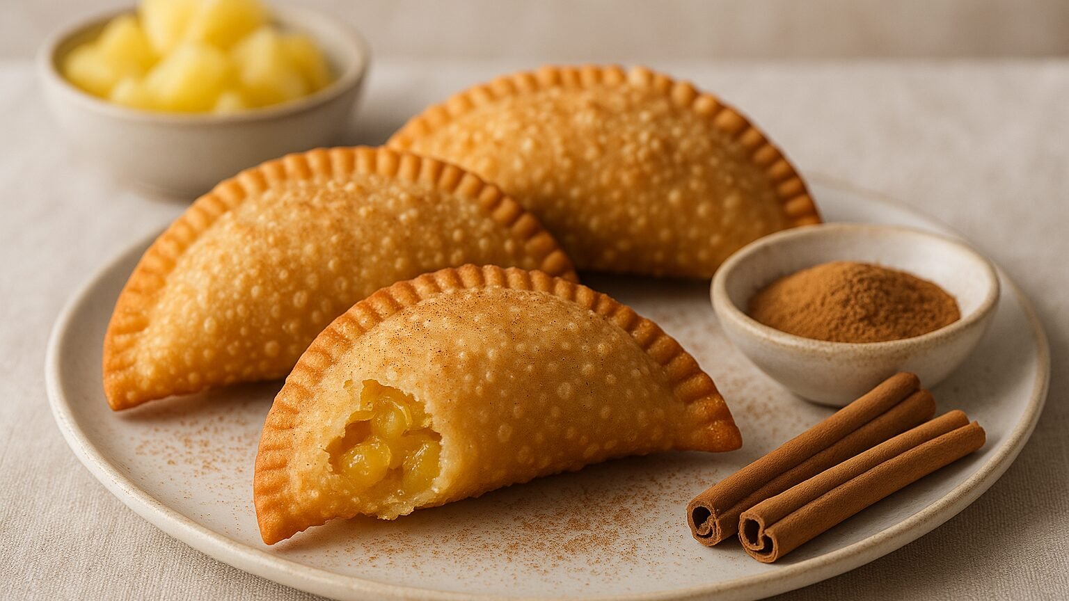 Aprenda a fazer pastel frito de abacaxi e canela 2 Aprenda a fazer pastel frito de abacaxi e canela