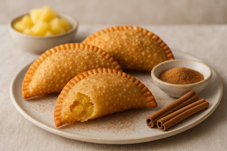 Aprenda a fazer pastel frito de abacaxi e canela