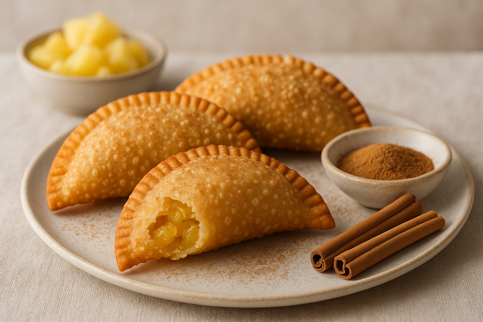 Aprenda a fazer pastel frito de abacaxi e canela 1 Aprenda a fazer pastel frito de abacaxi e canela