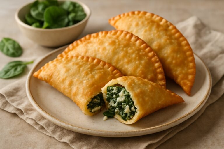 Aprenda a fazer pastel frito de espinafre e ricota