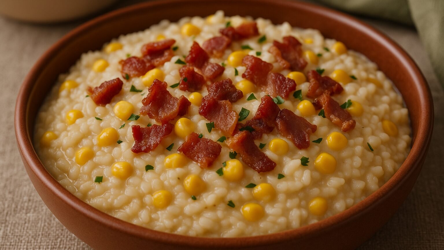 Arroz Cremoso com Milho Verde e Bacon: Uma Delícia Irresistível!