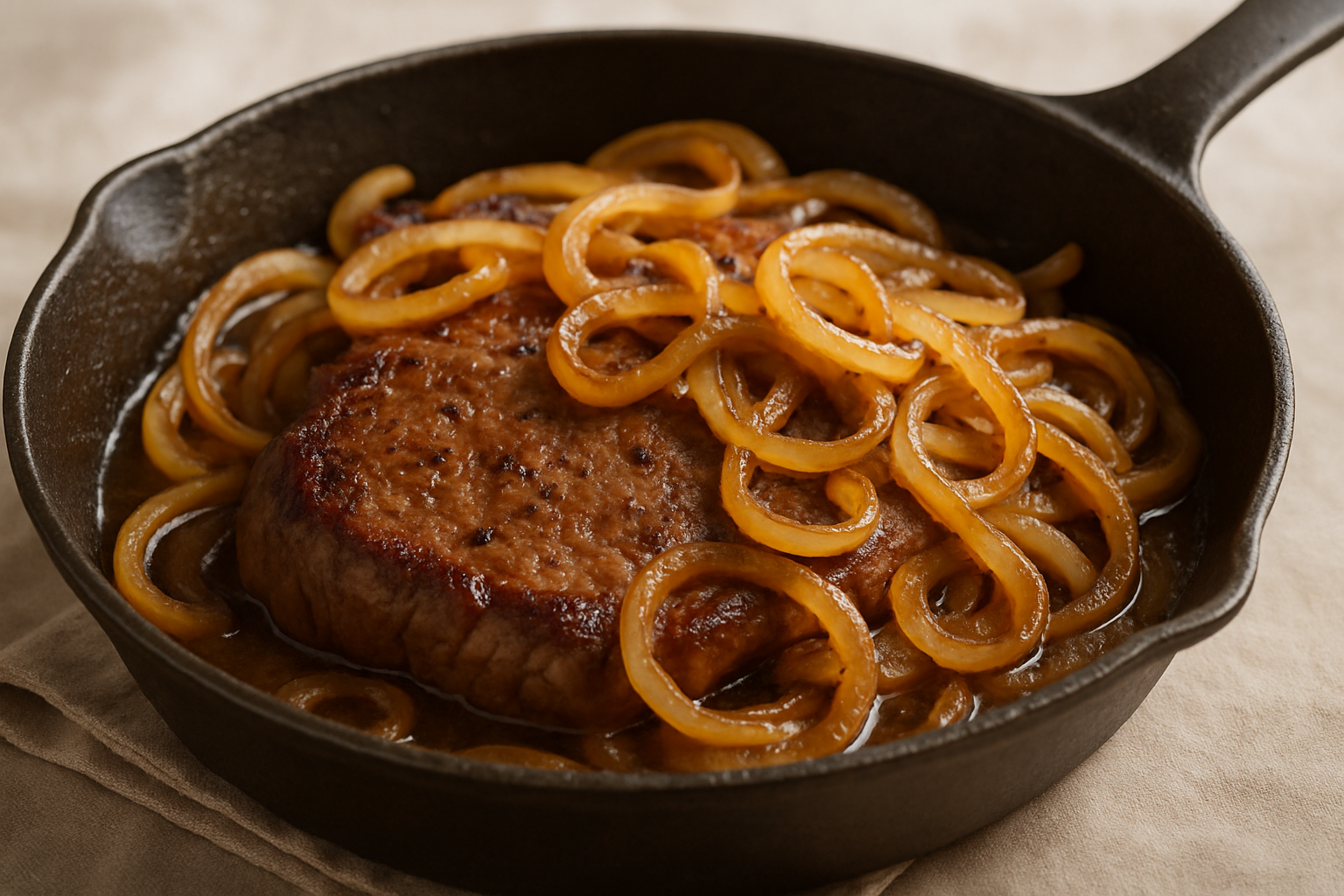 Bife Acebolado Suculento na Frigideira: Uma Delícia Rápida! 1 Bife Acebolado Suculento na Frigideira: Uma Delícia Rápida!