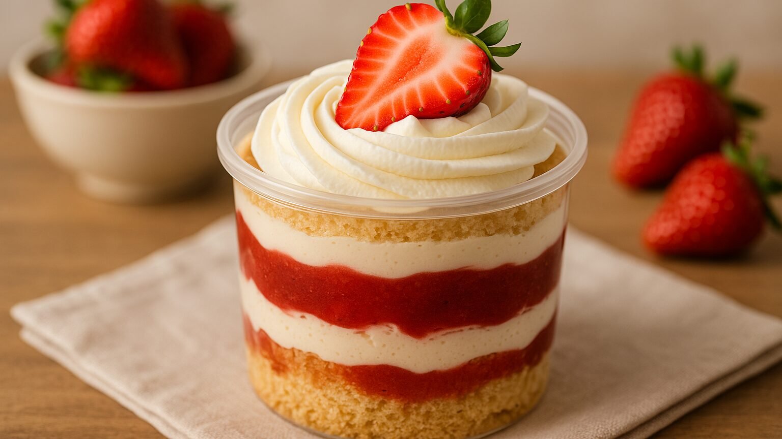 Bolo de Pote de Morango com Chantilly: Delícia em Camadas!