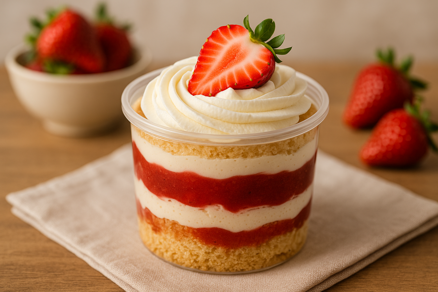 Bolo de Pote de Morango com Chantilly: Delícia em Camadas!