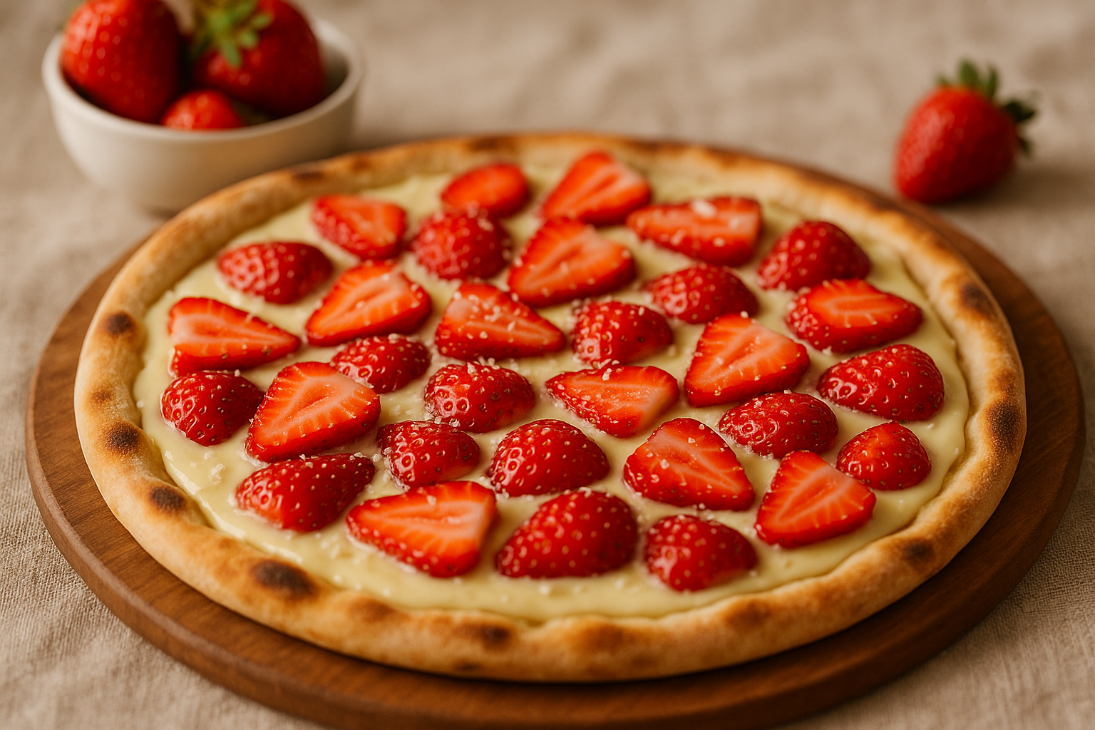 Delicie-se com a Pizza de Chocolate Branco e Morango!