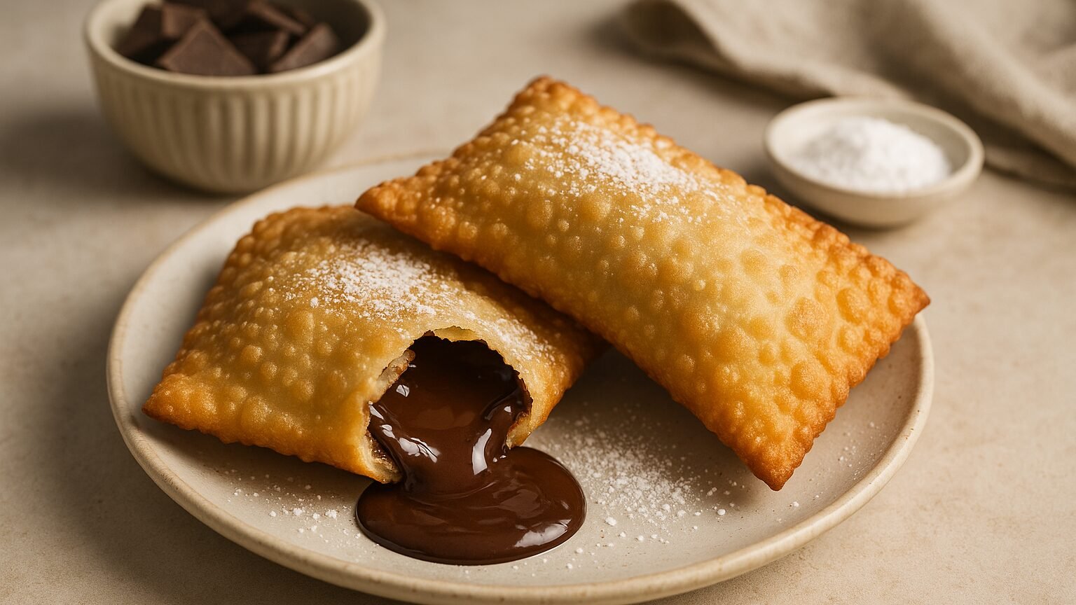 Pastel frito de chocolate prático em 30 minutos 2 Delicie-se com o Pastel Frito de Chocolate!