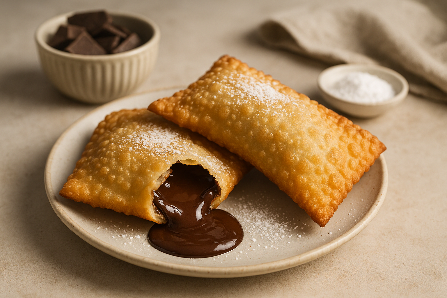 Pastel frito de chocolate prático em 30 minutos 1 Delicie-se com o Pastel Frito de Chocolate!