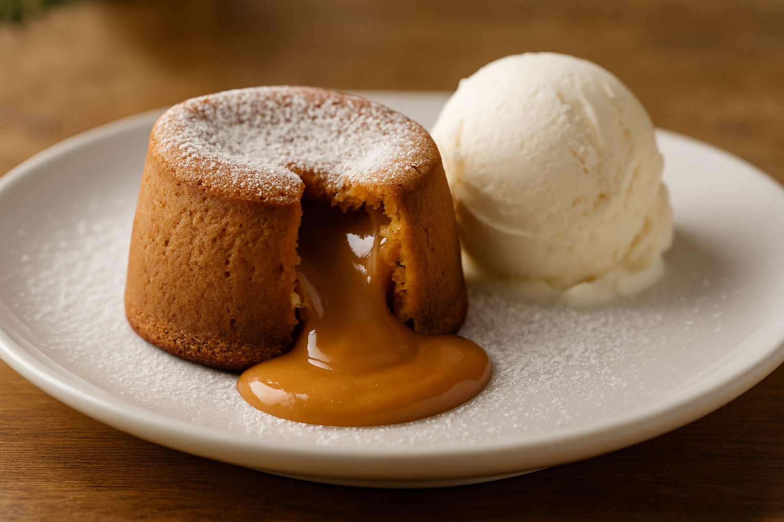 Delicie-se com o Petit Gateau de Doce de Leite Cremoso!