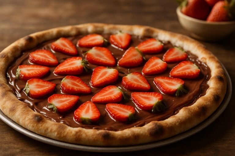 Deliciosa Pizza de Chocolate com Morango