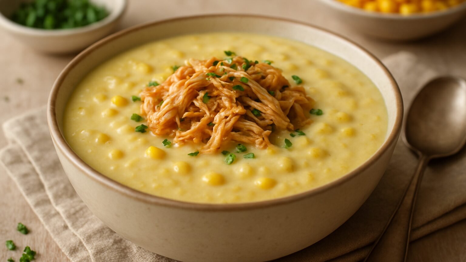 Delicioso Creme de Milho Verde com Frango!