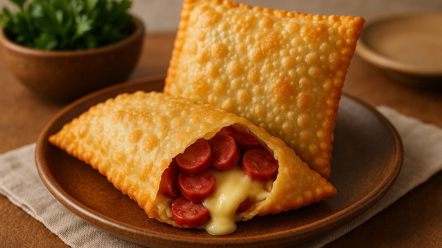 Pastel frito de calabresa e queijo em 30 minutos 2 Delicioso Pastel Frito de Calabresa com Queijo