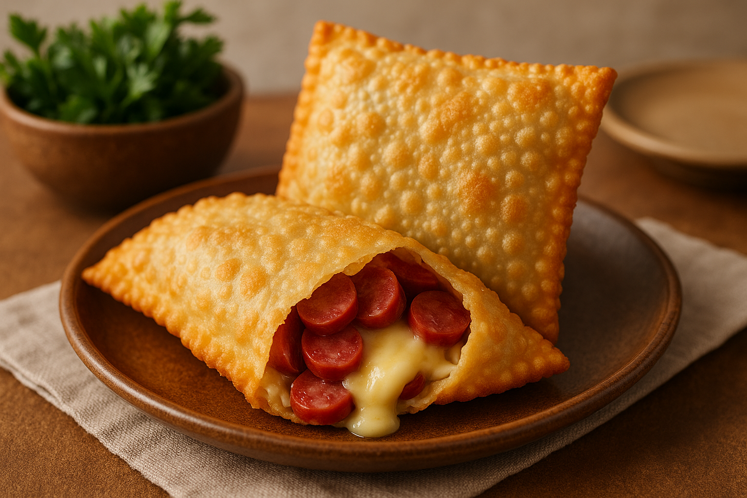 Pastel frito de calabresa e queijo em 30 minutos 1 Delicioso Pastel Frito de Calabresa com Queijo