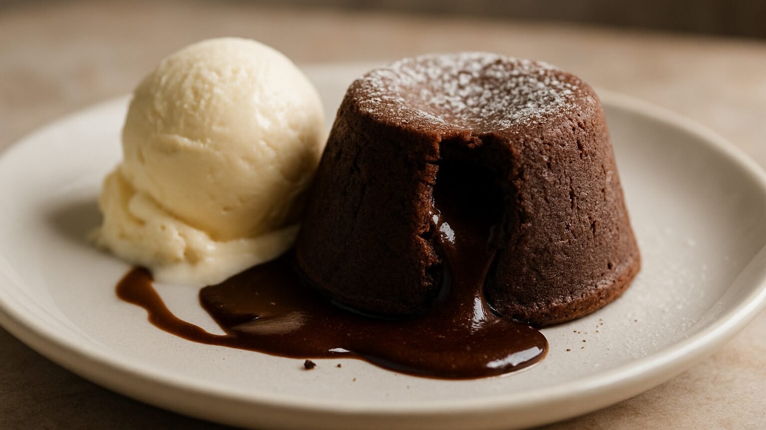 Delicioso Petit Gâteau de Chocolate com Sorvete