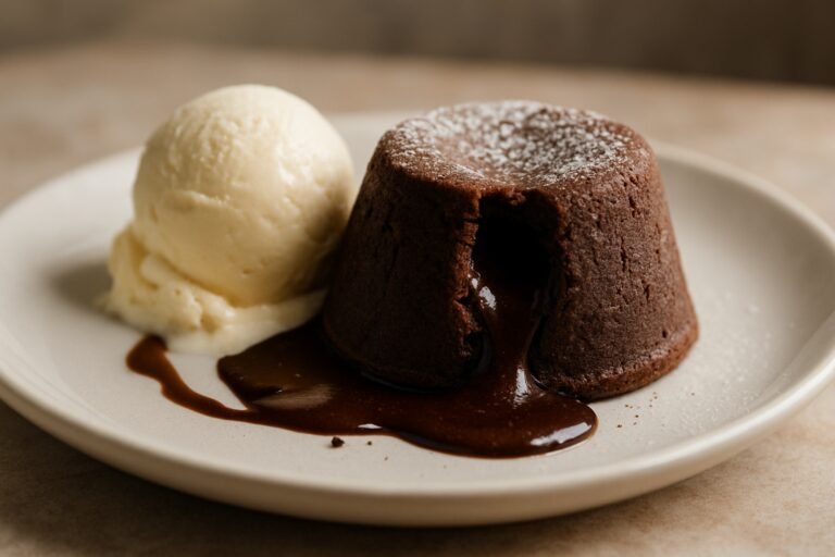 Delicioso Petit Gâteau de Chocolate com Sorvete