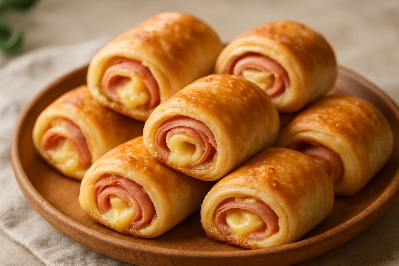 Enroladinhos de presunto e queijo prontos em 1 hora 1 Deliciosos Enroladinhos de Presunto e Queijo