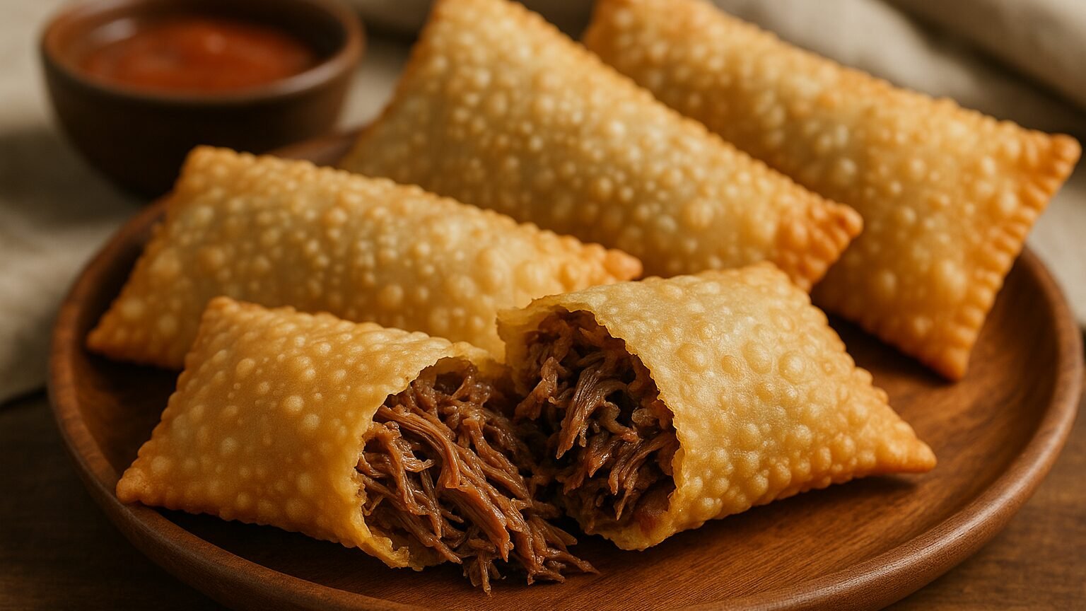 Descubra como fazer pastel frito de costela desfiada