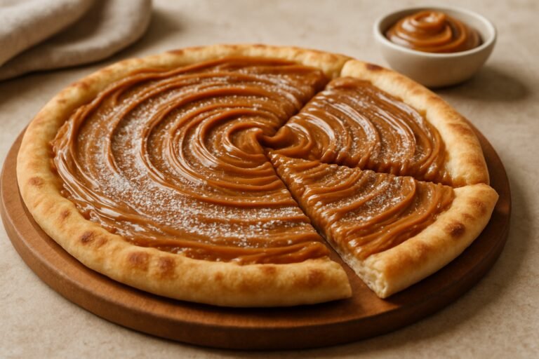 Pizza de doce de leite pronta em 30 minutos e muito fácil 6 Experimente a Delícia da Pizza de Doce de Leite!