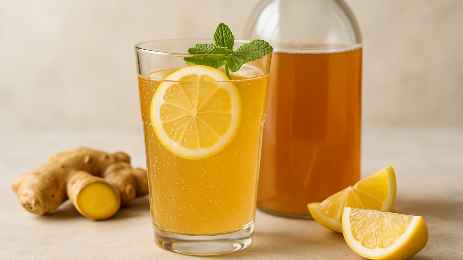 Kombucha de Gengibre com Limão: Refresque-se com Sabor! 2 Kombucha de Gengibre com Limão: Refresque-se com Sabor!