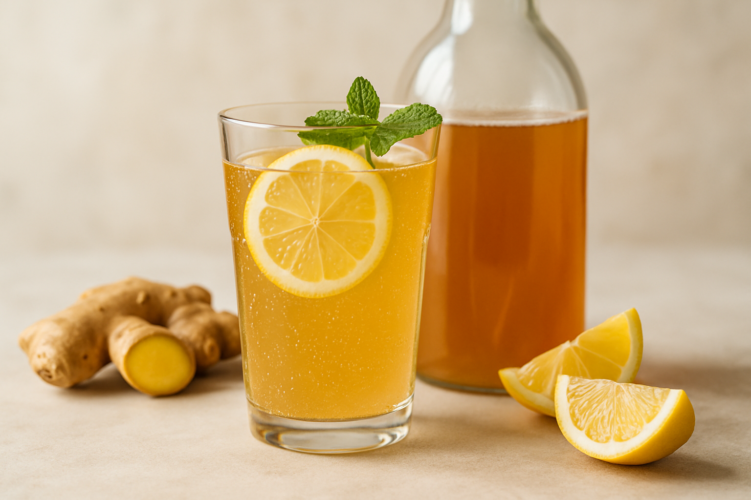 Kombucha de Gengibre com Limão: Refresque-se com Sabor! 1 Kombucha de Gengibre com Limão: Refresque-se com Sabor!