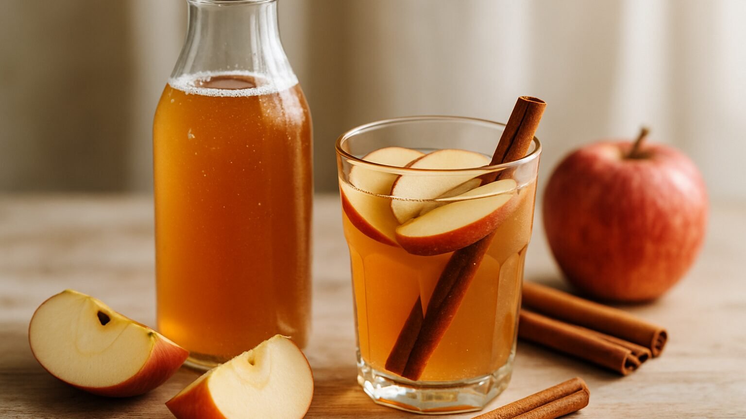 Kombucha de Maçã com Canela: Refrescância e Sabor!