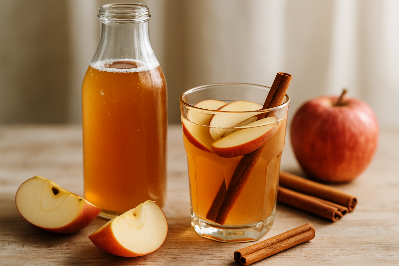 Kombucha de Maçã com Canela: Refrescância e Sabor!