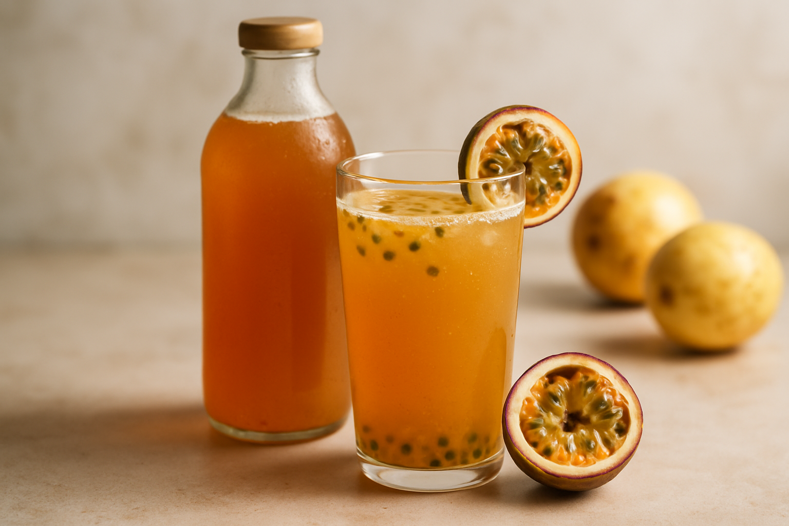 Kombucha de Maracujá: Refrescância e Sabor em Cada Gole! 1 Kombucha de Maracujá: Refrescância e Sabor em Cada Gole!