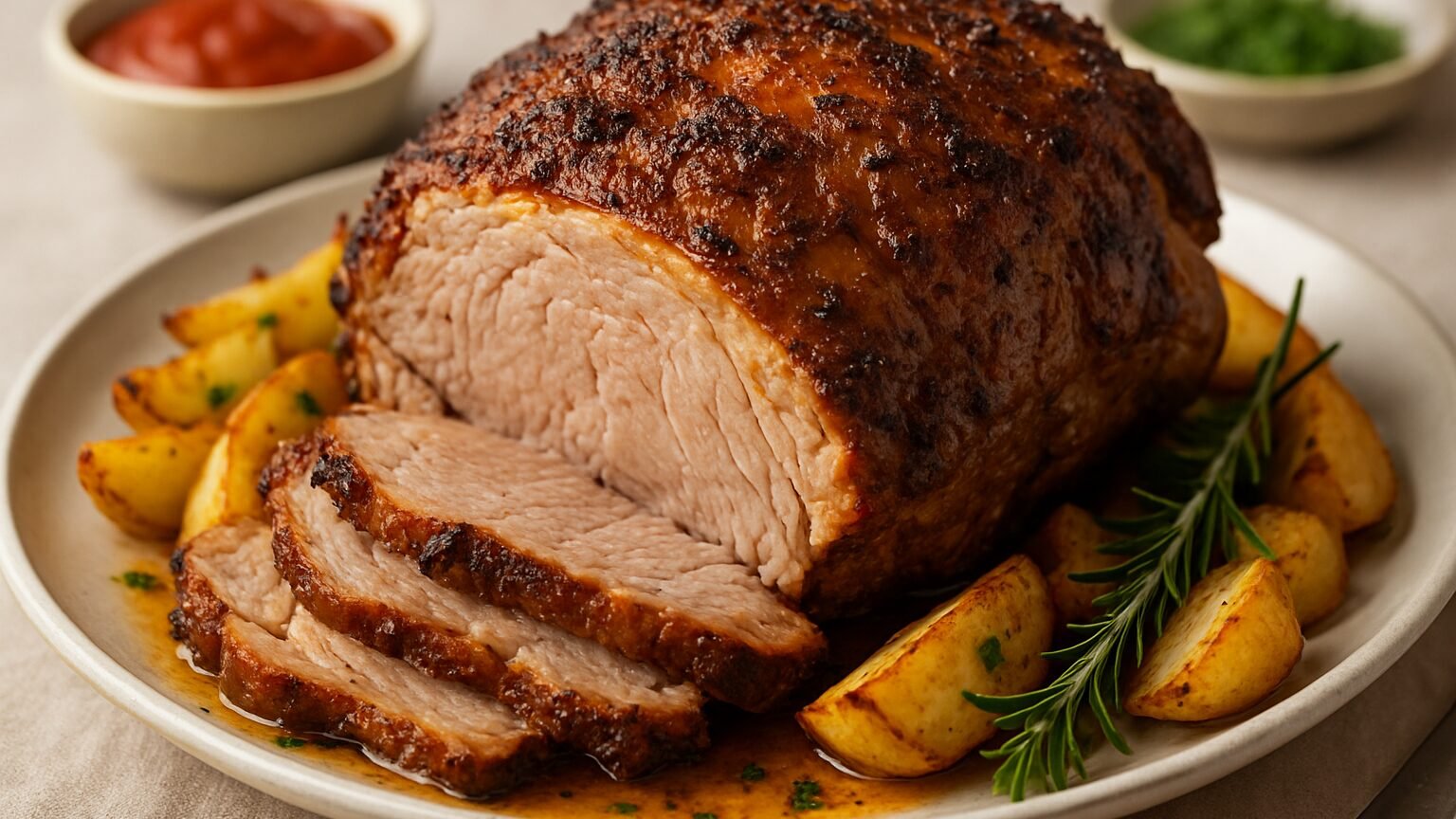 Pernil Assado Suculento com Tempero Especial