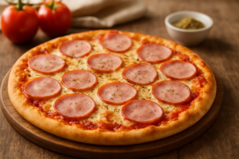 Pizza de lombinho canadense em 30 minutos para o jantar 1 Pizza de Lombinho Canadense: Uma Delícia para o Seu Paladar!