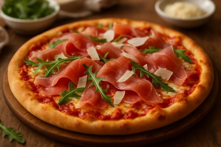 Pizza de Presunto Cru com Parmesão: Uma Delícia Irresistível!