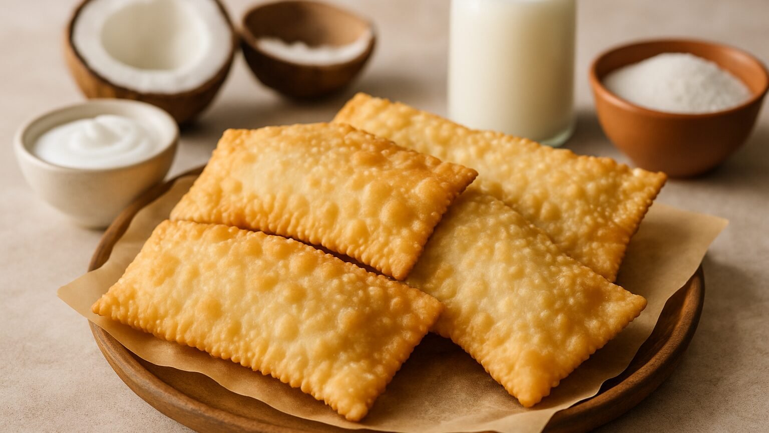 Receita fácil de pastel frito com leite e coco irresistível 2 Receita fácil de pastel frito com leite e coco irresistível