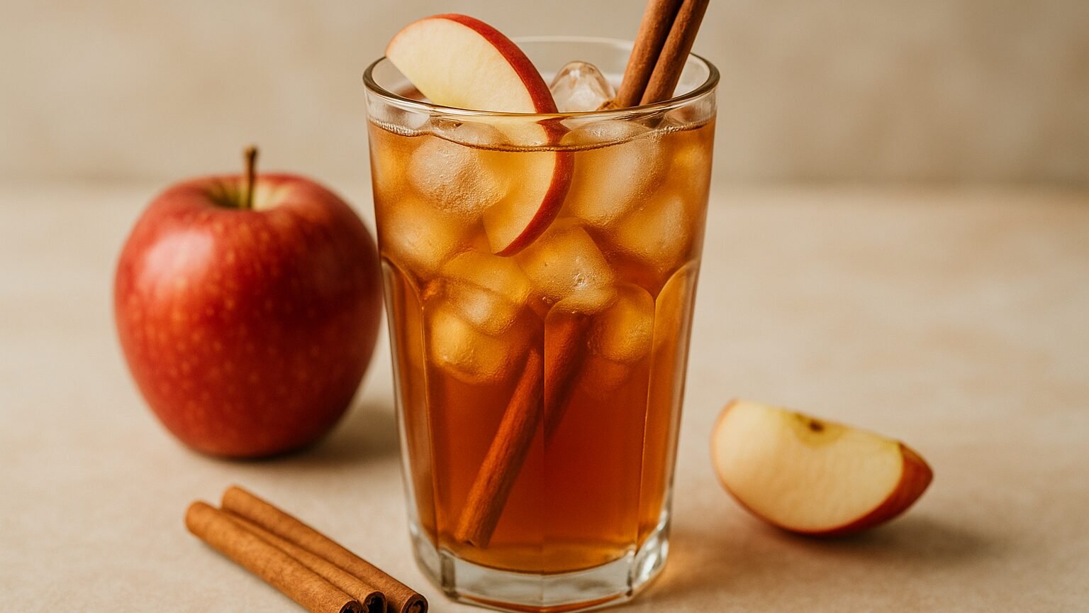 Refrescante Chá Gelado de Maçã com Canela