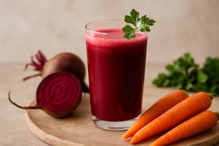 Refrescante Suco Detox de Beterraba com Cenoura