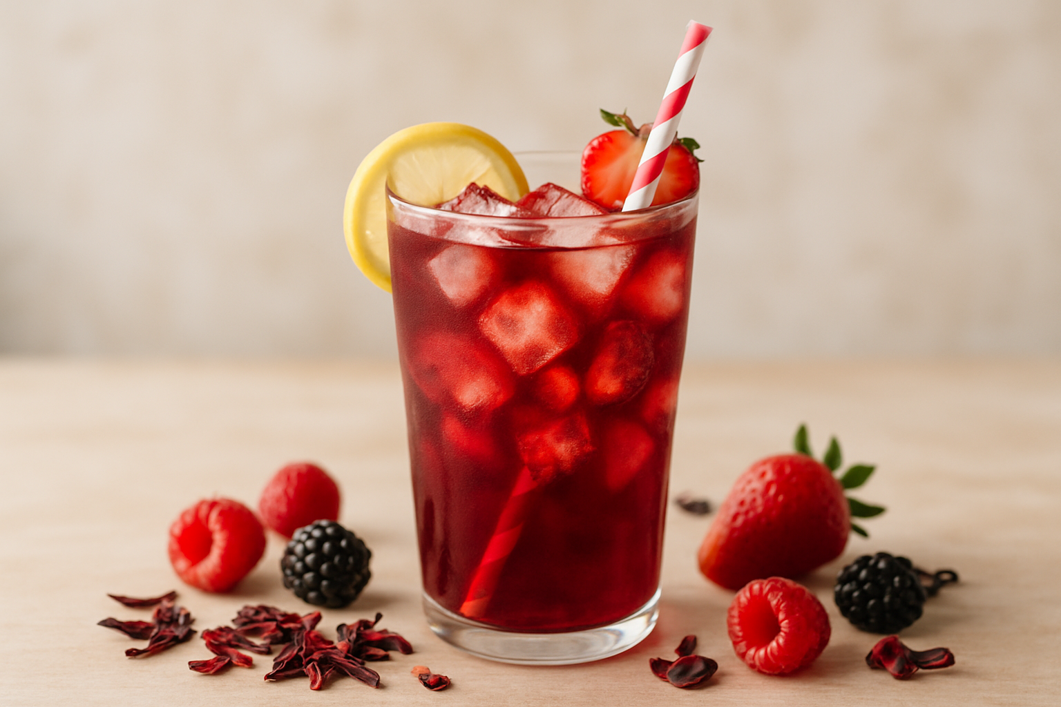 Refresque-se com o Delicioso Chá Gelado de Hibisco com Frutas Vermelhas! 1 Refresque-se com o Delicioso Chá Gelado de Hibisco com Frutas Vermelhas!