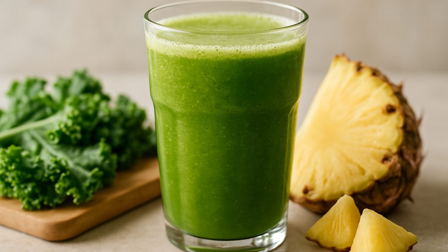 Refresque-se com o Suco Detox de Couve e Abacaxi! 2 Refresque-se com o Suco Detox de Couve e Abacaxi!