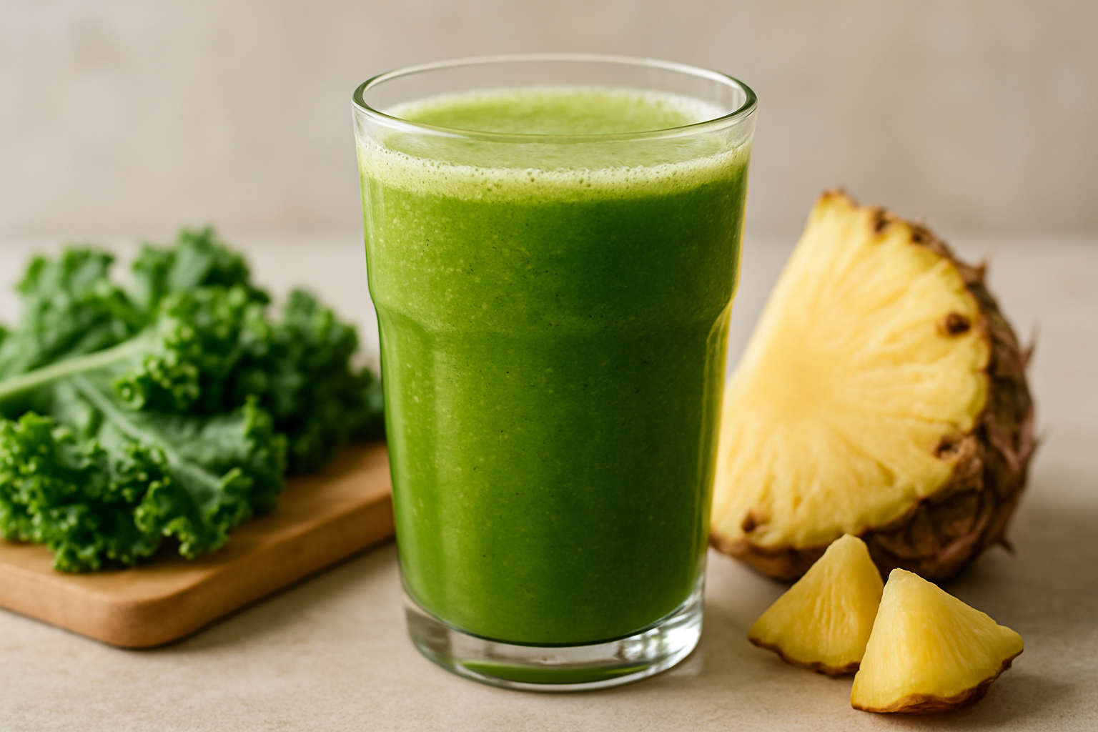 Refresque-se com o Suco Detox de Couve e Abacaxi! 1 Refresque-se com o Suco Detox de Couve e Abacaxi!