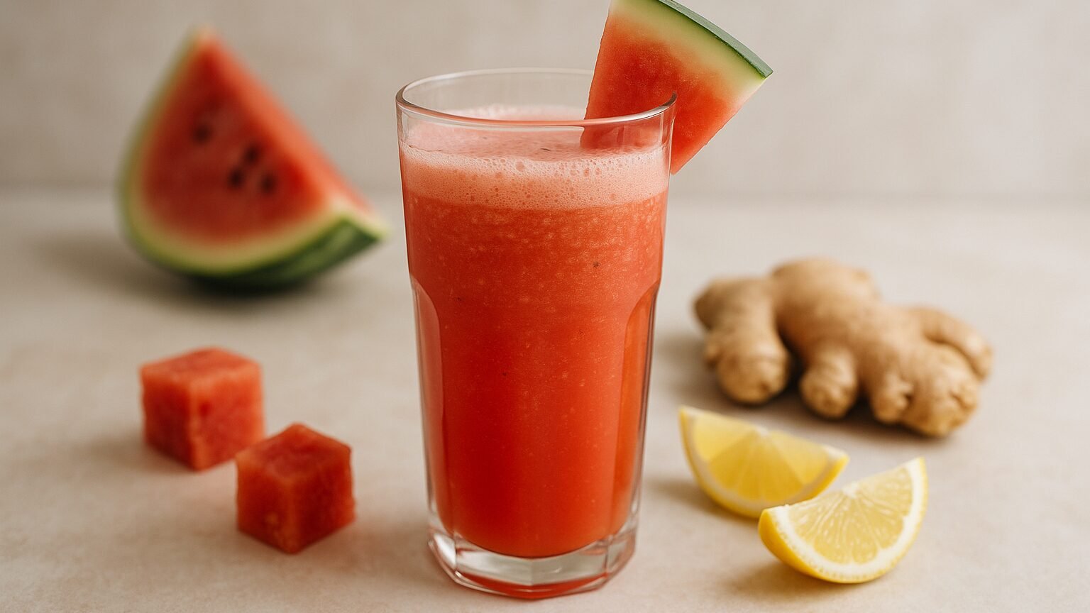 Refresque-se com Suco de Melancia e Gengibre! 2 Refresque-se com Suco de Melancia e Gengibre!