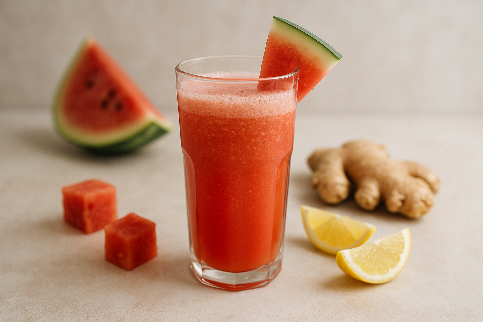 Refresque-se com Suco de Melancia e Gengibre! 1 Refresque-se com Suco de Melancia e Gengibre!